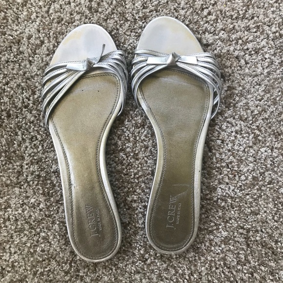 dressy silver flat sandals